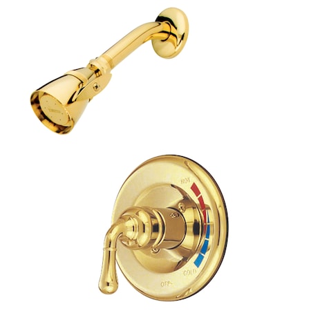 Kingston Brass Shower Faucet, 2, Wall Mount, Polished Brass KB632SO